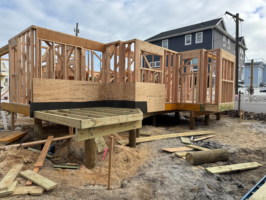 Walls of the addition going up