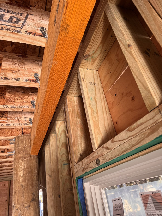Window and header framing detail