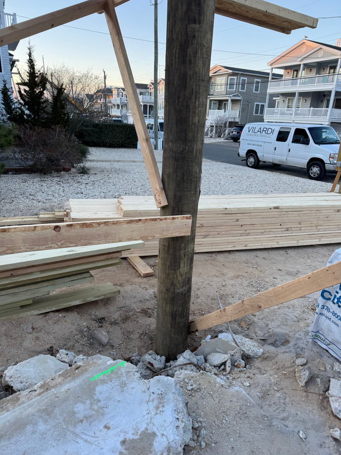 New pilings cut to height