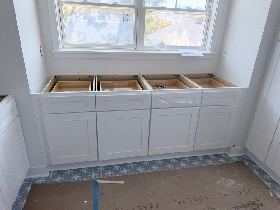 Window-seat cabinetry set
