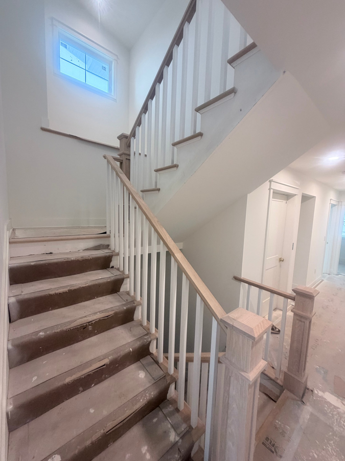 Stairs with treads and railing