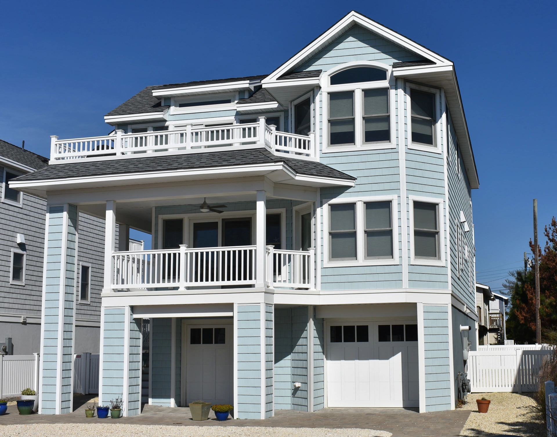 Finished coastal home exterior